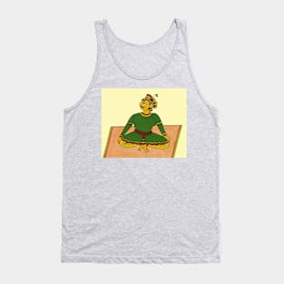 Yoga pose indian folk art style, yoga day, indian yoga mudra Tank Top